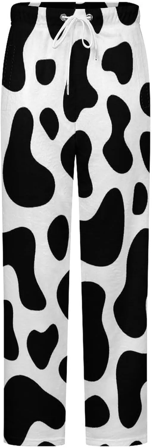 Cow Texture Pattern Women's Flannel Pajama Pants Fleece Lounge Sleep Bottoms PJ