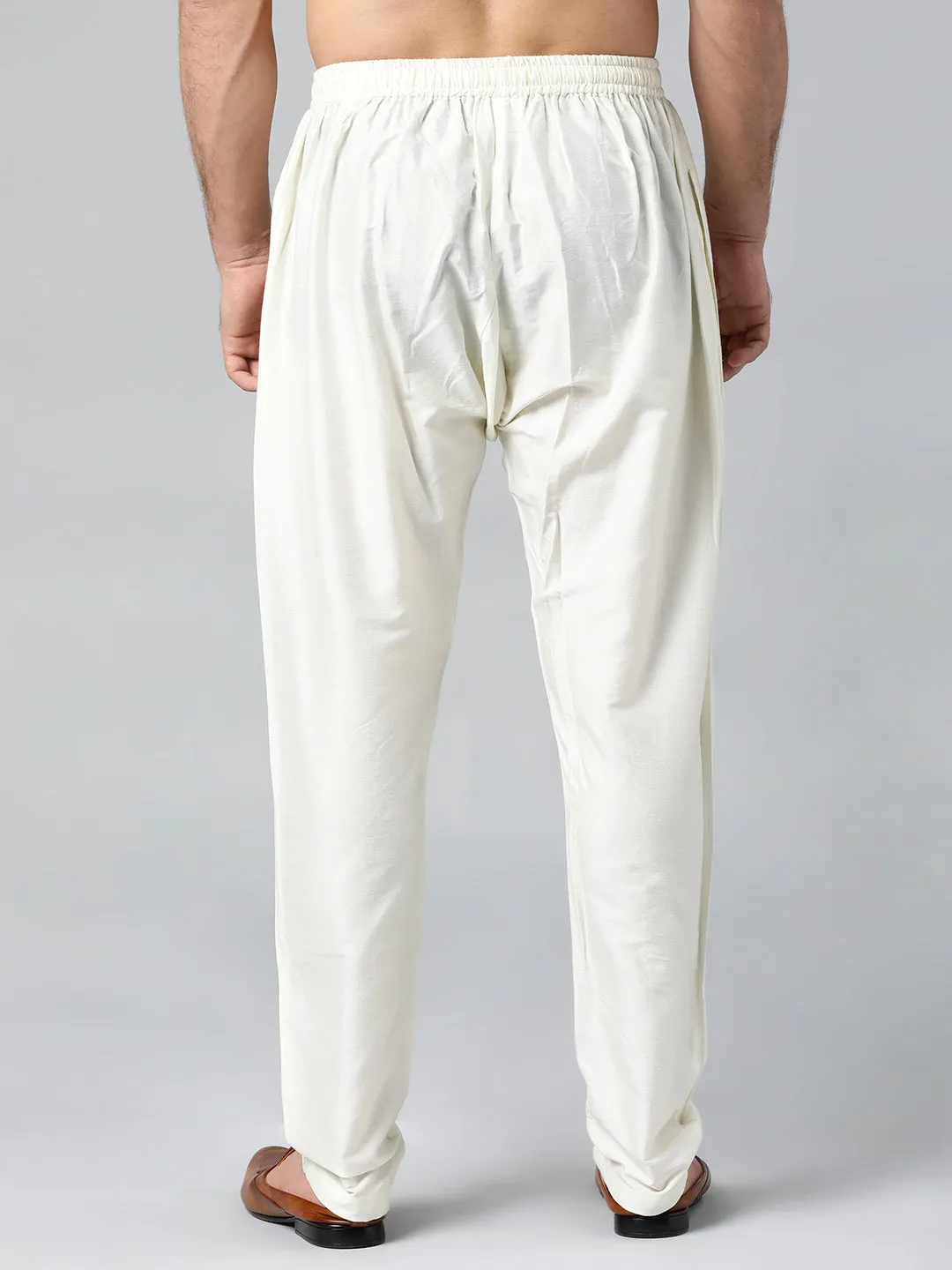 CREAM COTTON SILK PAJAMA