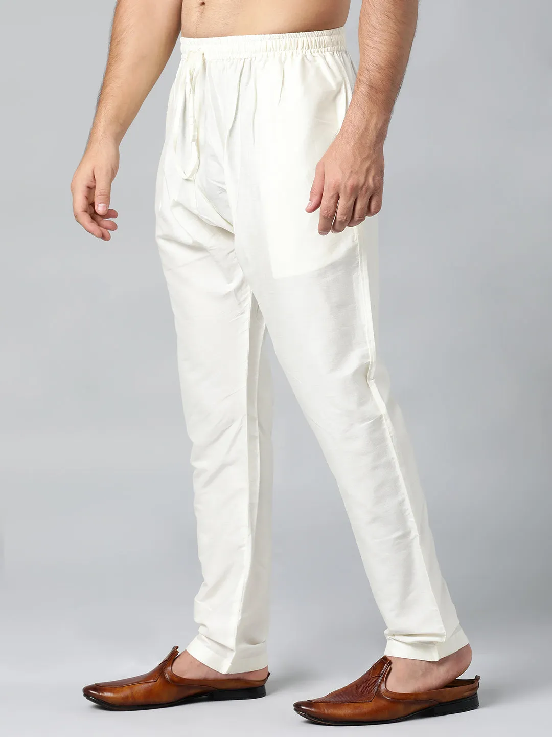 CREAM COTTON SILK PAJAMA