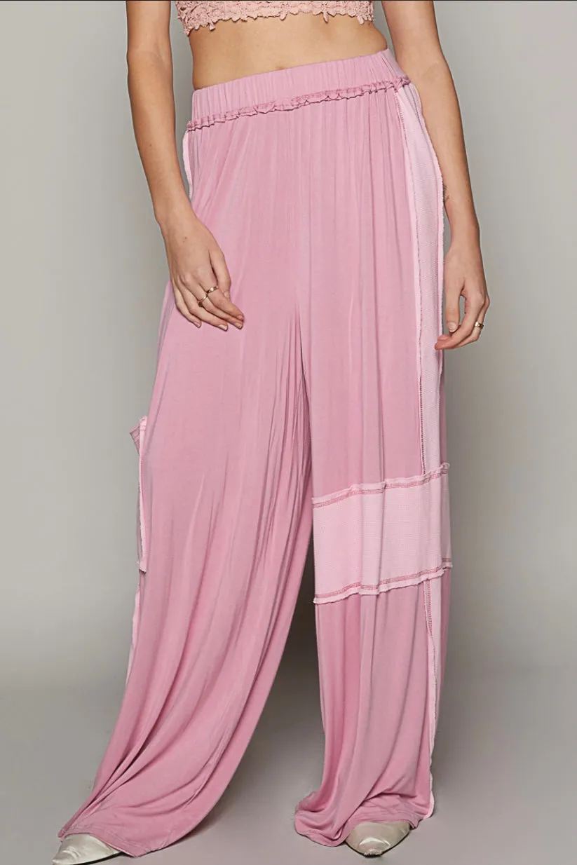 Crushing It Two Tone Slouchy Rayon Jersey Balloon Pants
