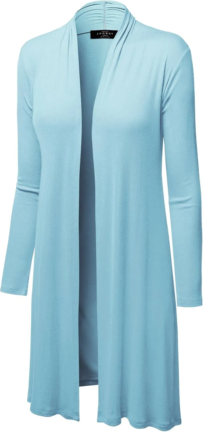 CTC Womens Solid Long Sleeve Open Front Long Cardigan