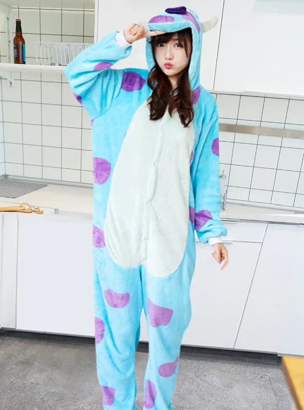 Cute Cartoon Conjoined Pajamas Sullivan Blue Cow