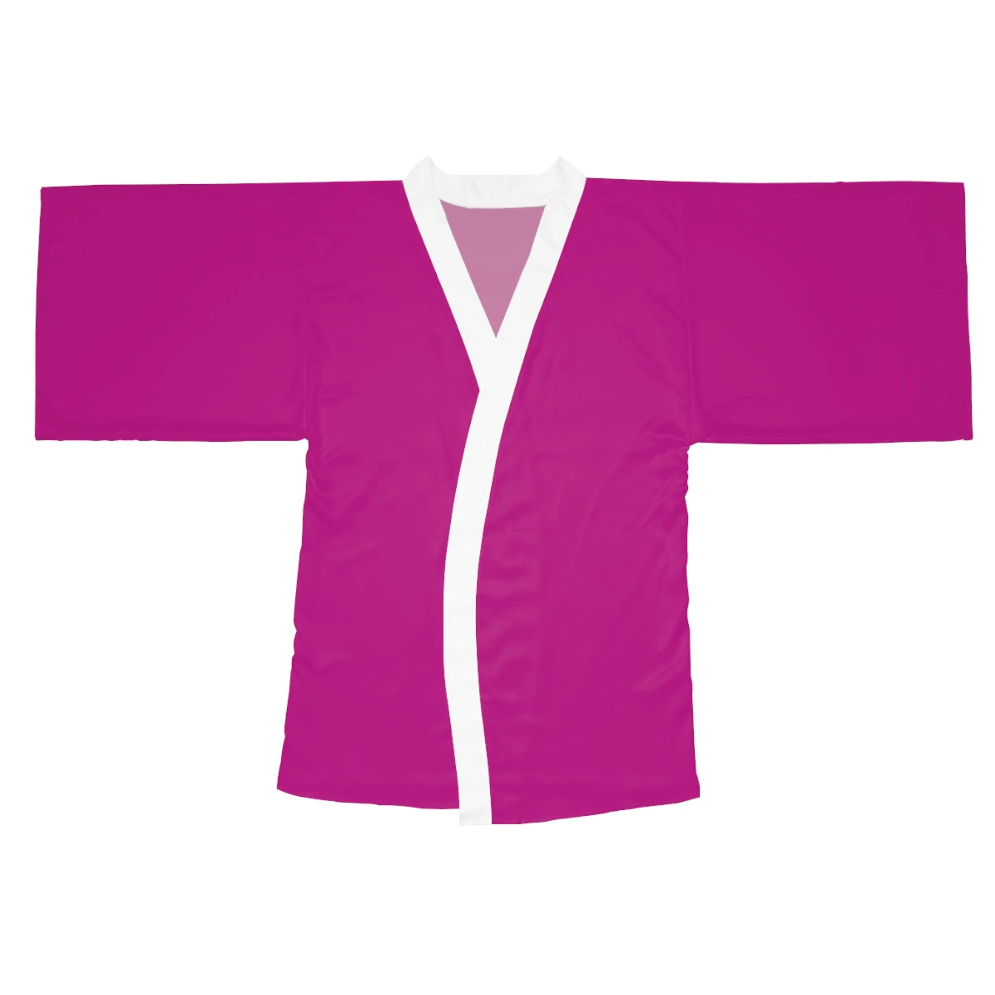 Dark Pink Long Sleeve Kimono Robe