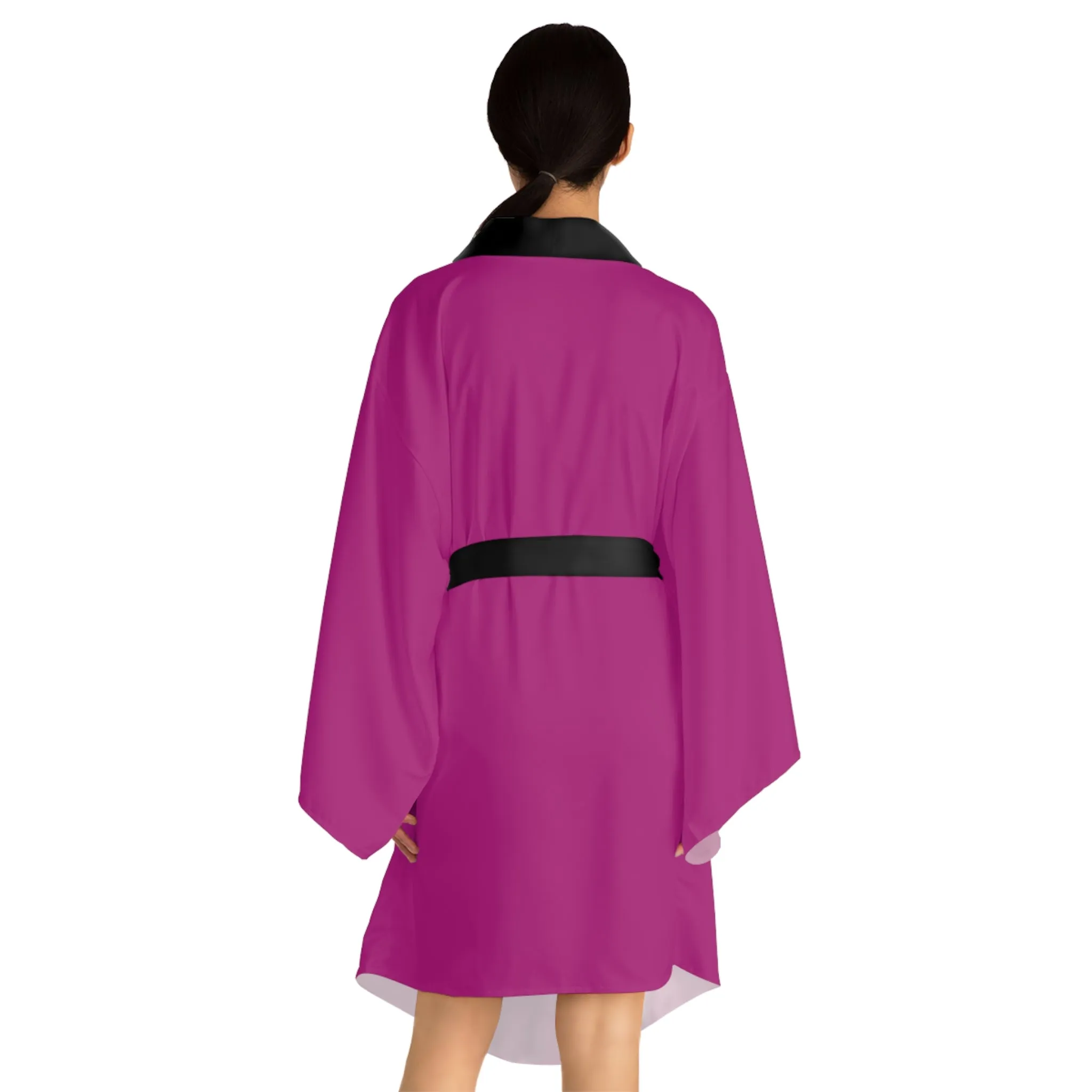 Dark Pink Long Sleeve Kimono Robe