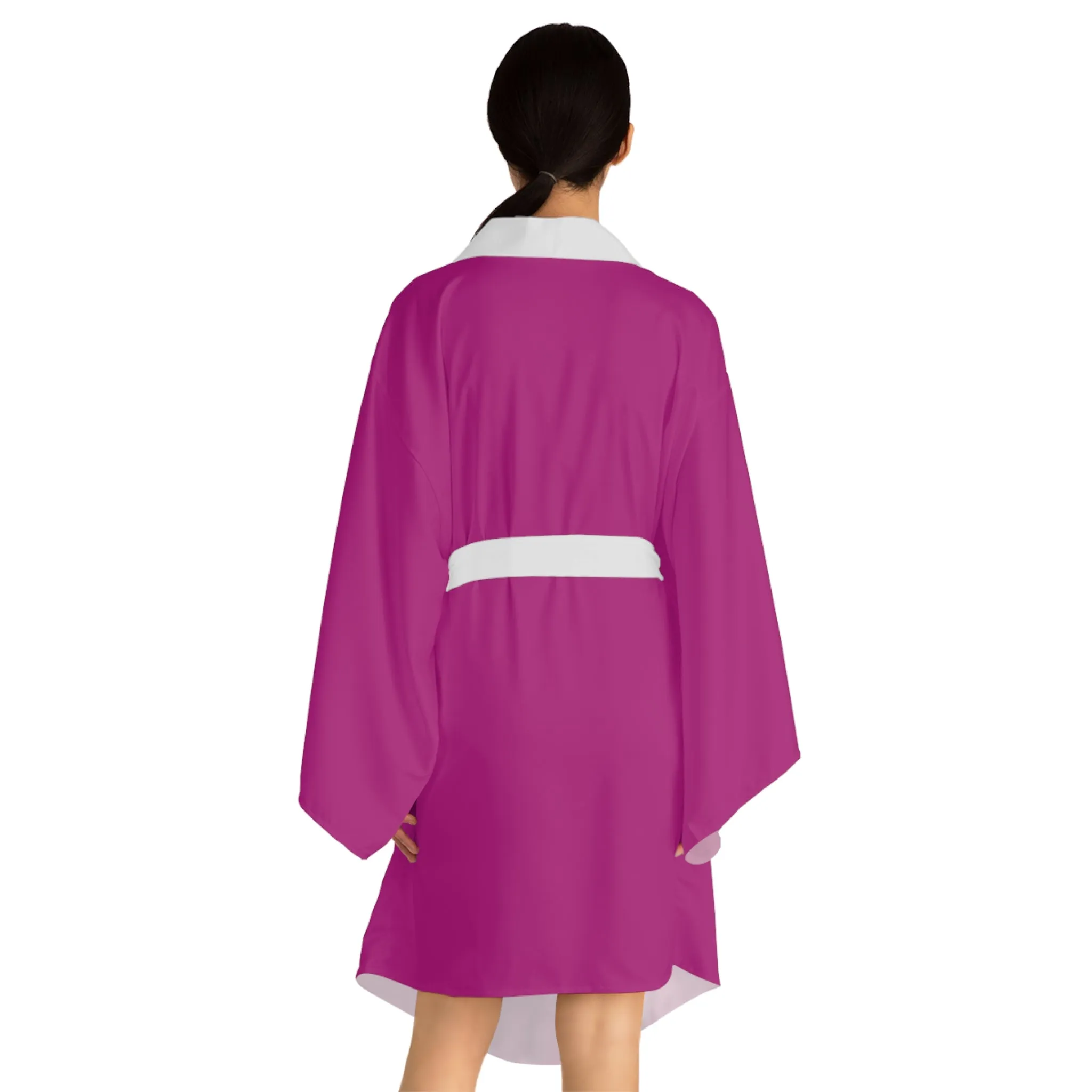 Dark Pink Long Sleeve Kimono Robe
