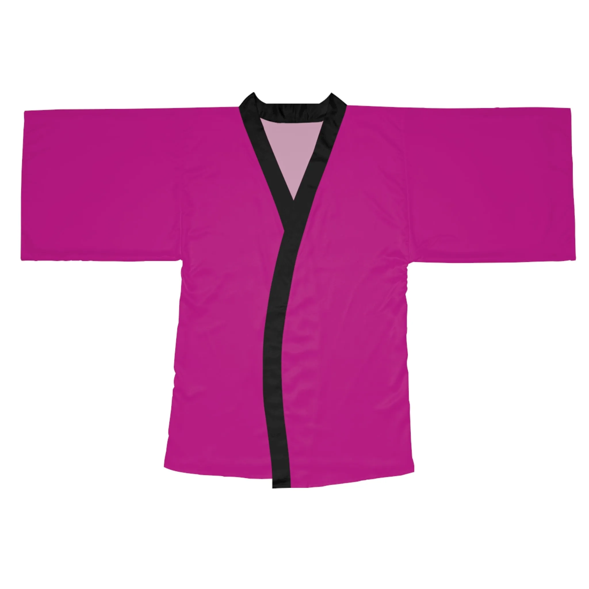 Dark Pink Long Sleeve Kimono Robe