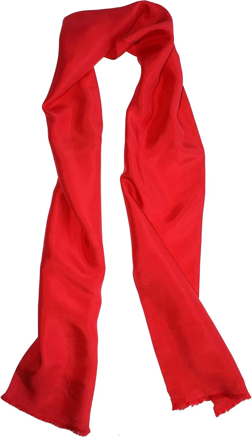 Dashing Red Silk Aviator Scarf Pure 100% Silk  8 x 60