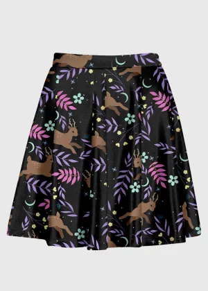Deer Floral Kawaii High Waist Skirt