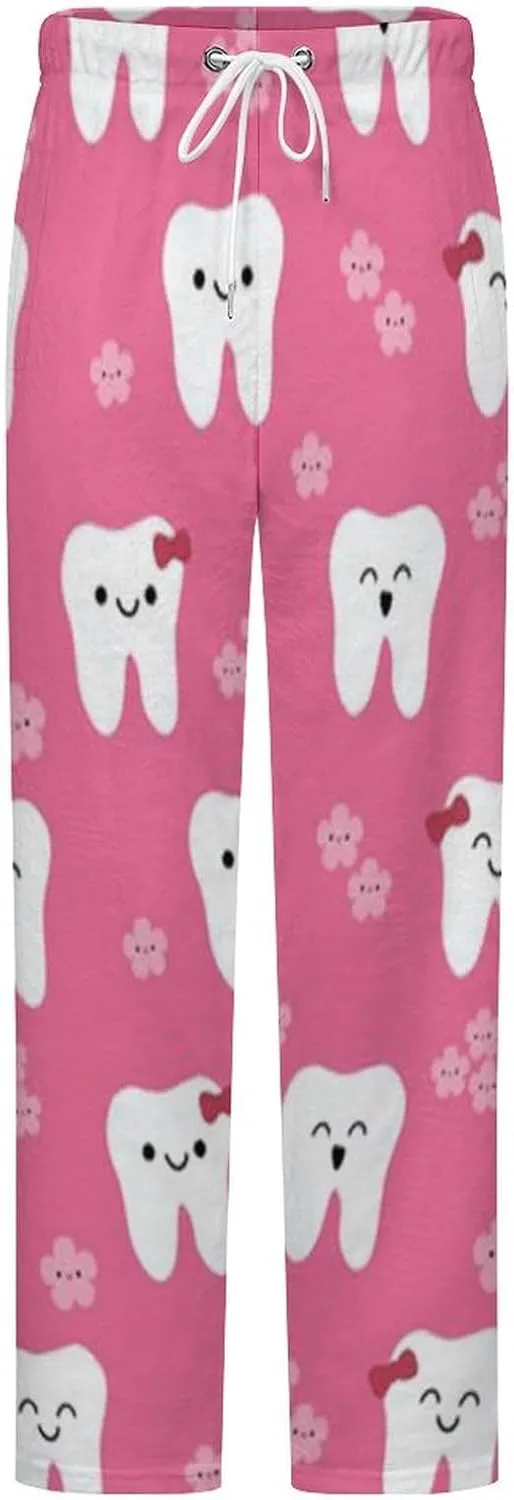 Dental Dentist Women's Flannel Pajama Pants Fleece Lounge Sleep Bottoms PJ