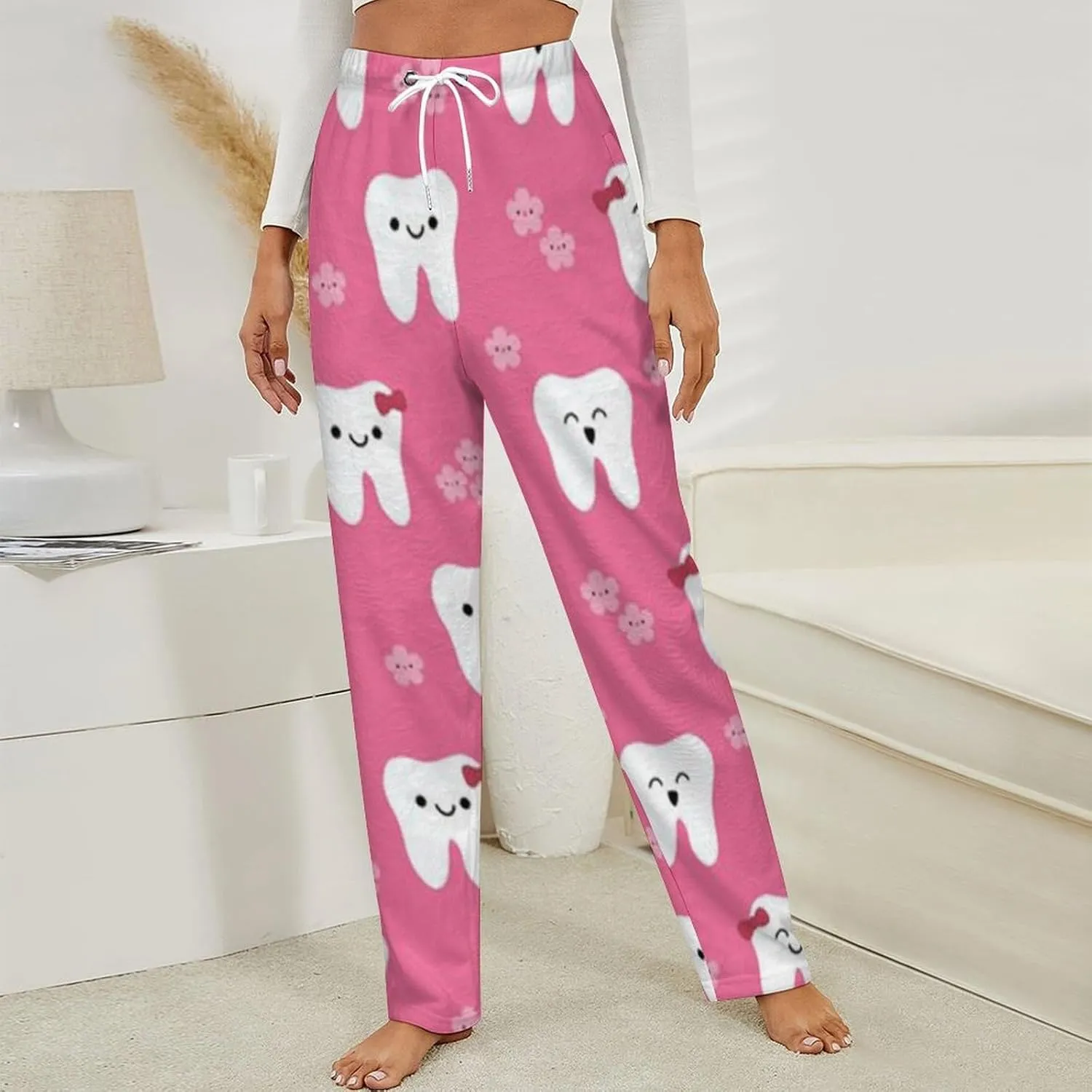 Dental Dentist Women's Flannel Pajama Pants Fleece Lounge Sleep Bottoms PJ