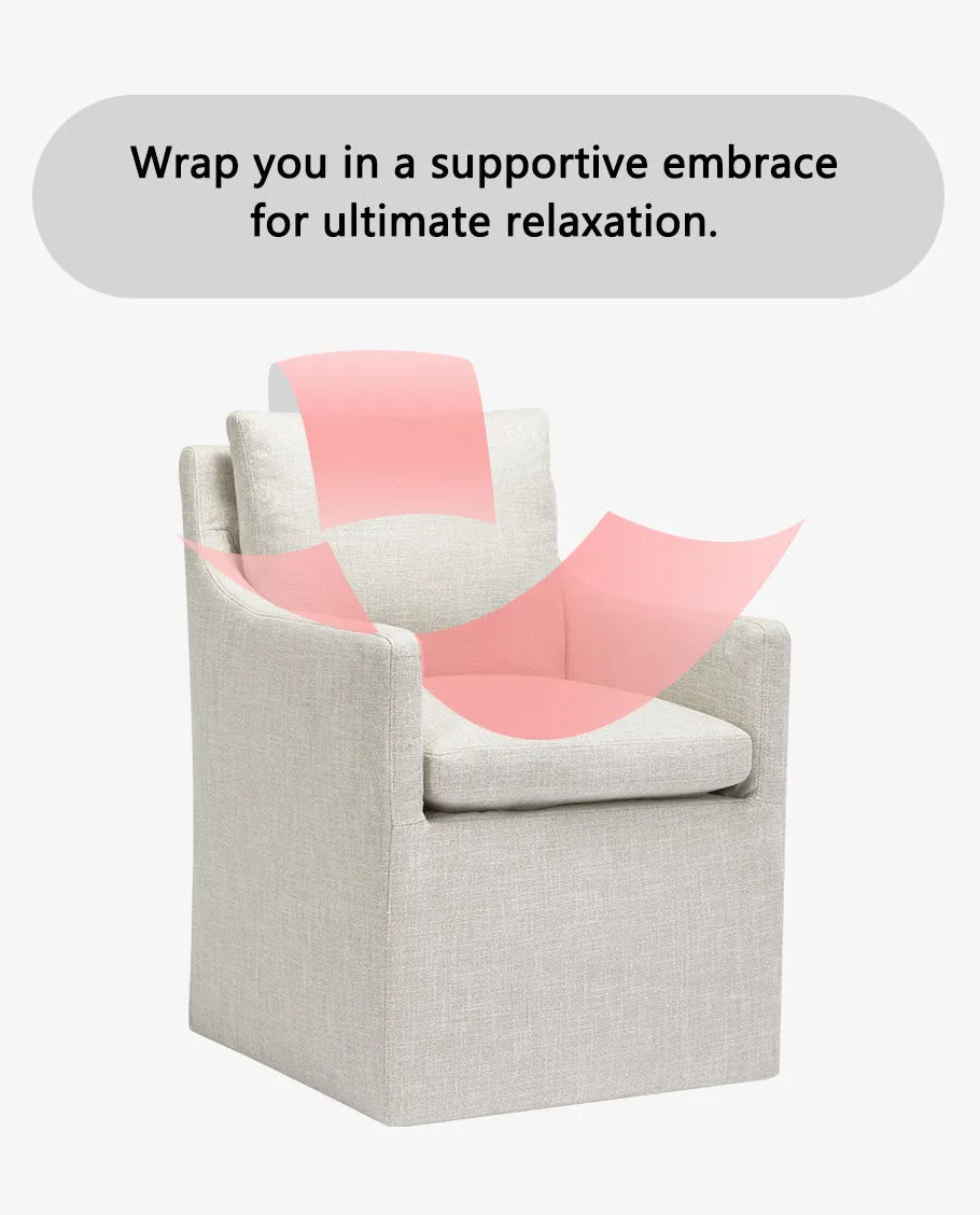 Denton Upholstered Rolling Dining Chair