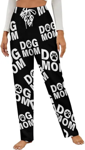 Dog MOM Women's Flannel Pajama Pants Fleece Lounge Sleep Bottoms PJ