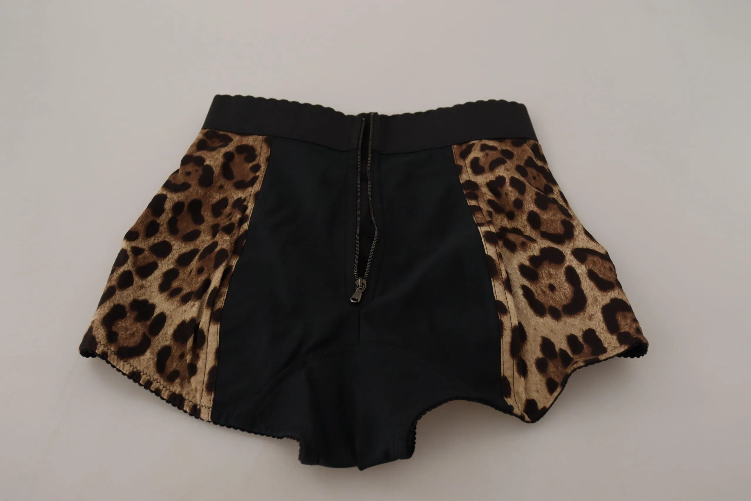 Dolce & Gabbana Brown Leopard Silk Stretch Hot Pants Shorts