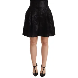 Dolce & Gabbana Elegant Black Floral Brocade Silk Shorts