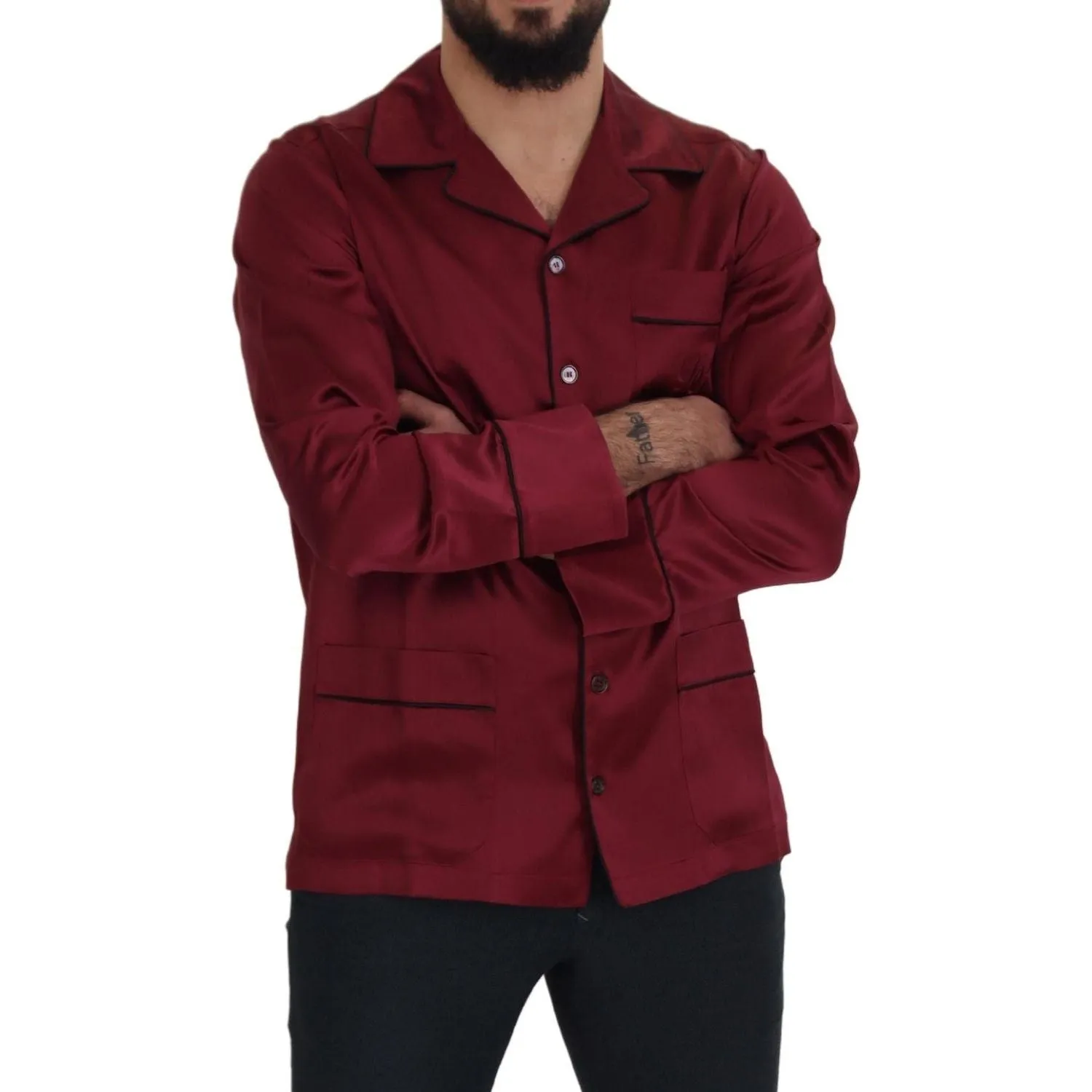 Dolce & Gabbana Elegant Silk Red Nightshirt Pajama