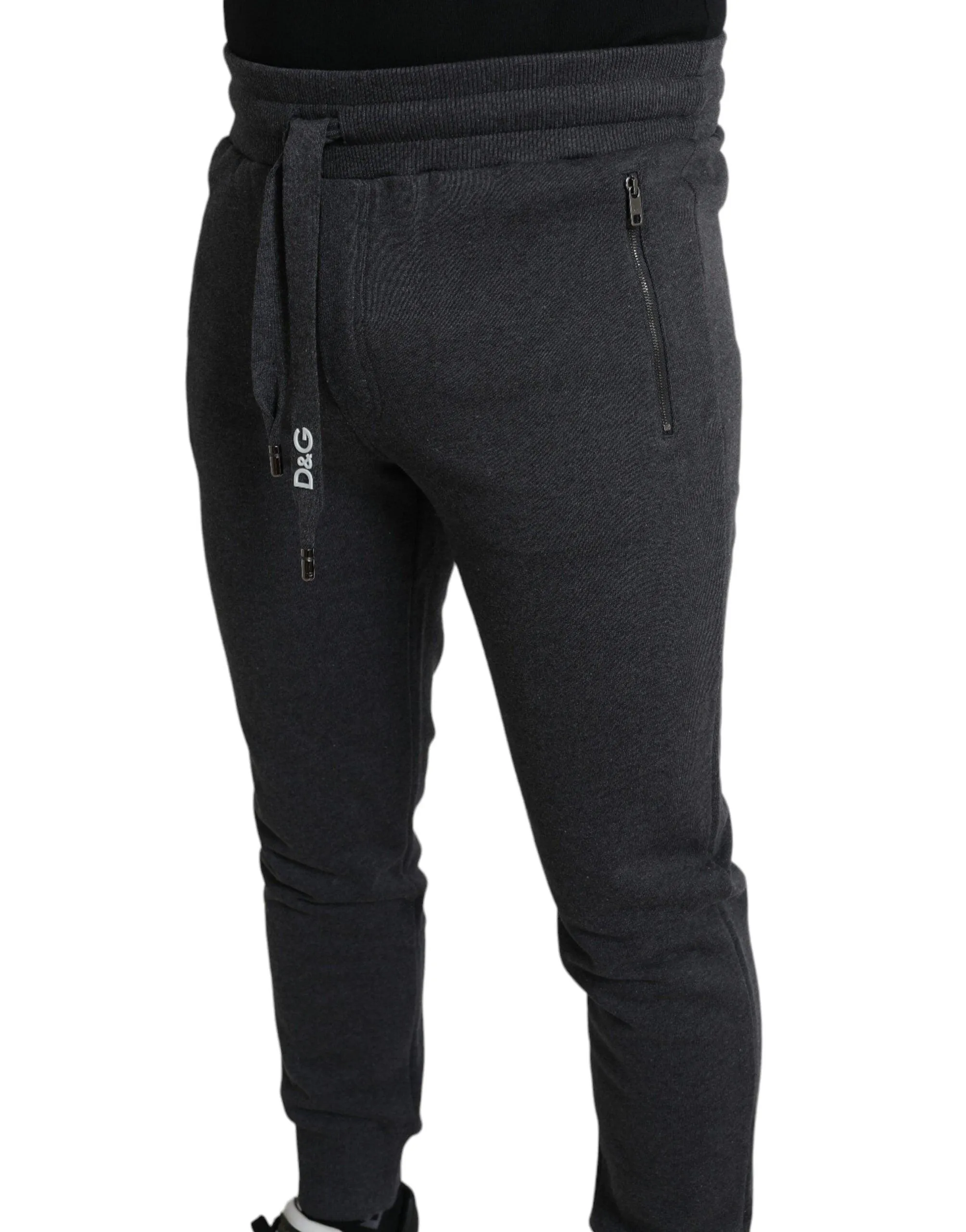 Dolce & Gabbana Melange Grey Cotton Jogger Sweatpants Pants
