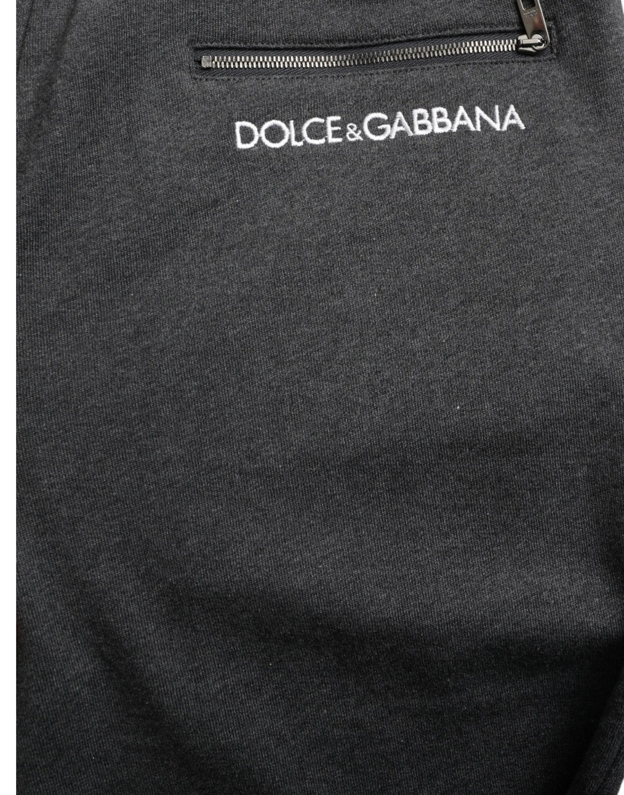 Dolce & Gabbana Melange Grey Cotton Jogger Sweatpants Pants