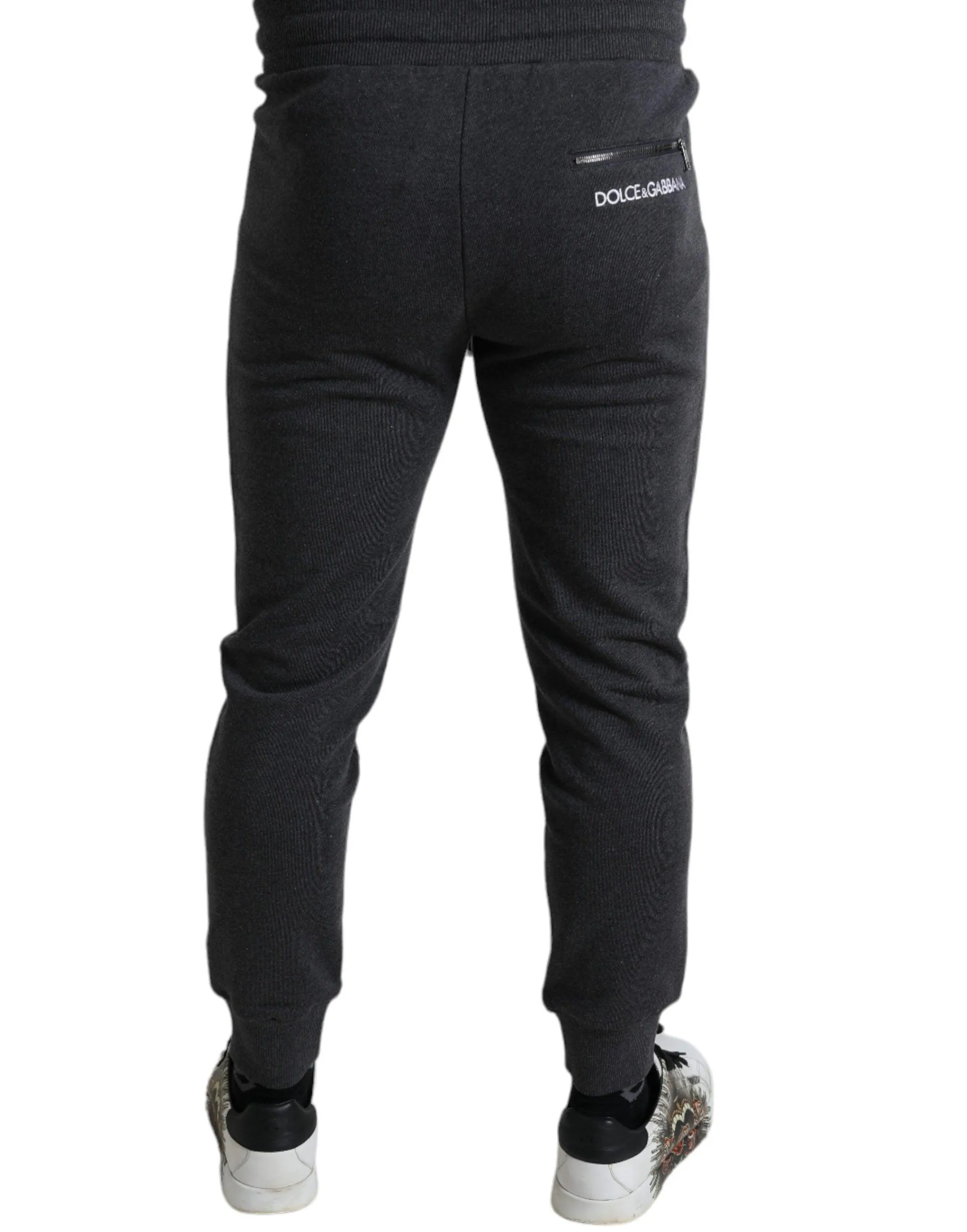 Dolce & Gabbana Melange Grey Cotton Jogger Sweatpants Pants