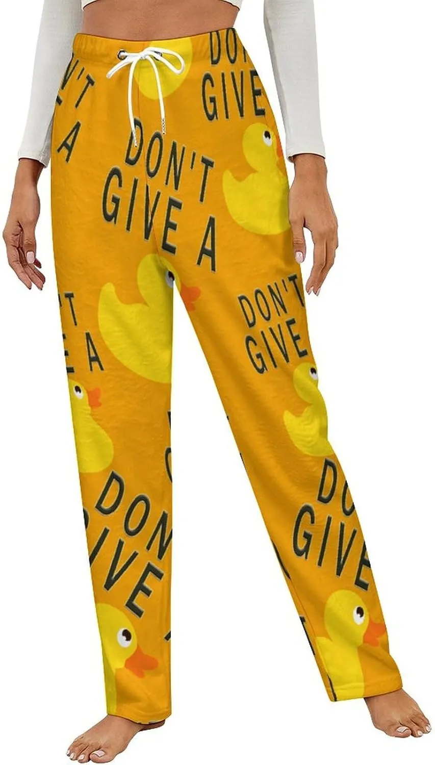 Don't Give Duck Women's Flannel Pajama Pants Fleece Lounge Sleep Bottoms PJ