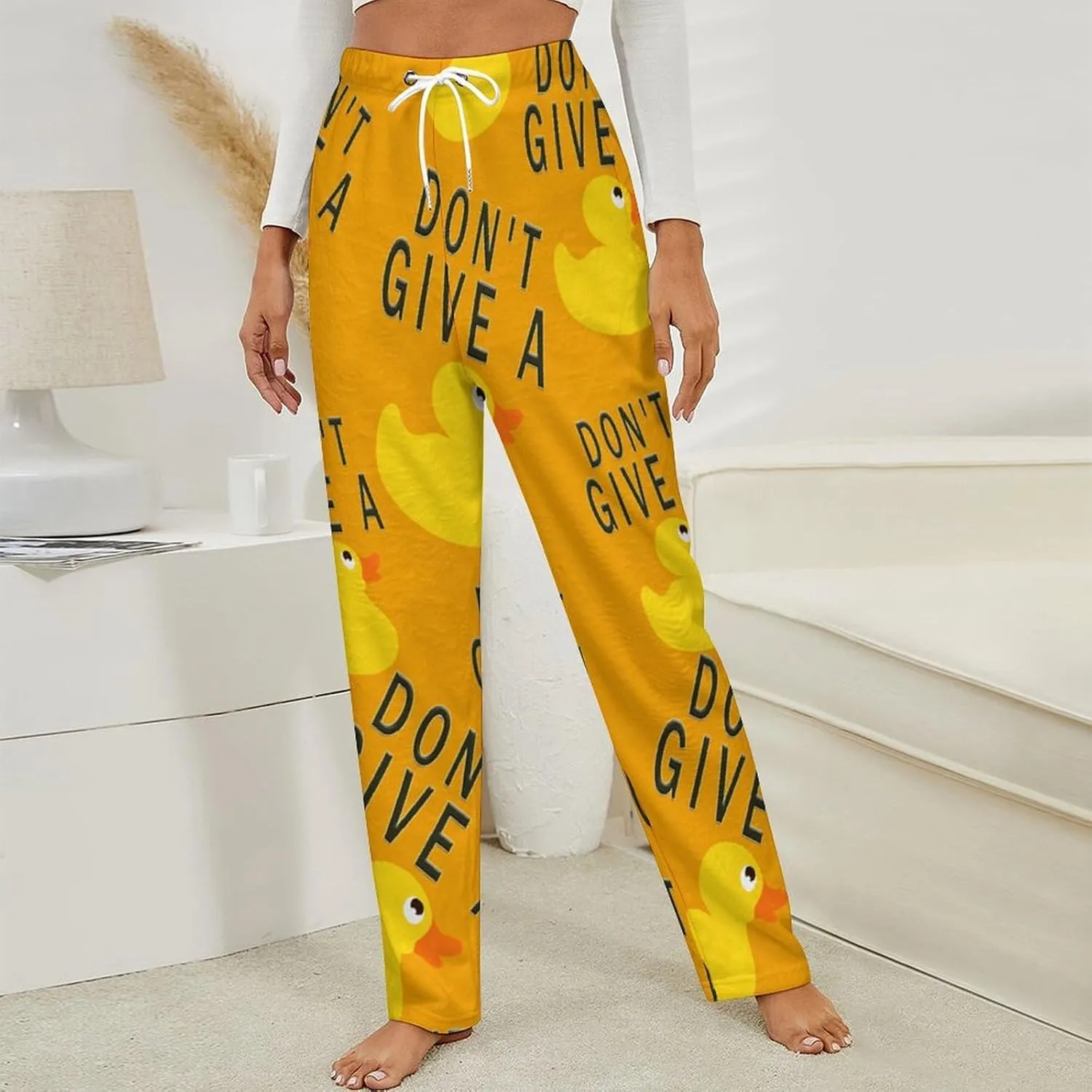 Don't Give Duck Women's Flannel Pajama Pants Fleece Lounge Sleep Bottoms PJ