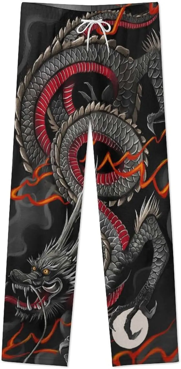 Dragon Women's Flannel Pajama Pants Fleece Lounge Sleep Bottoms PJ