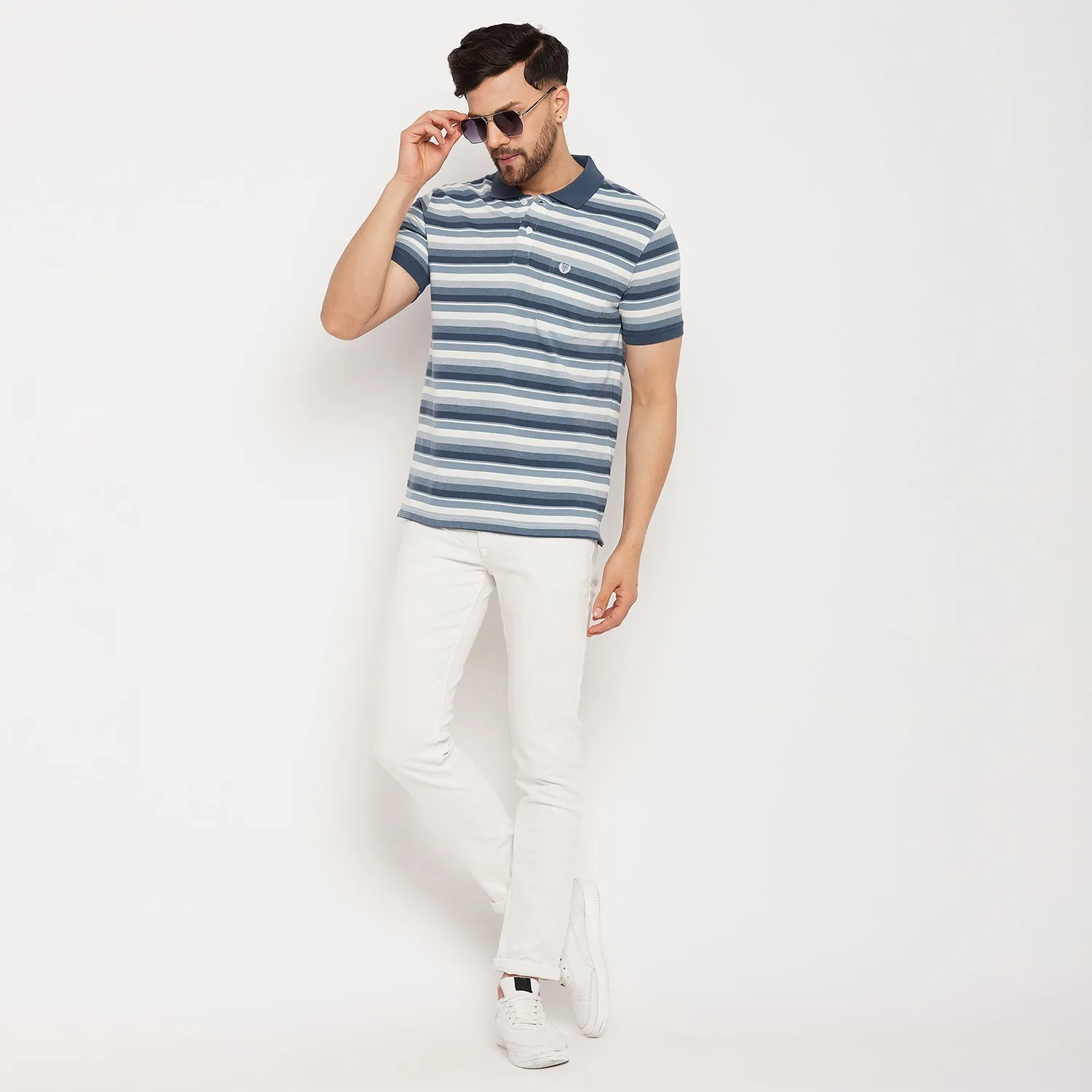 Duke Stardust Men Half Sleeve Polo Neck Cotton T-shirt (LF5846)