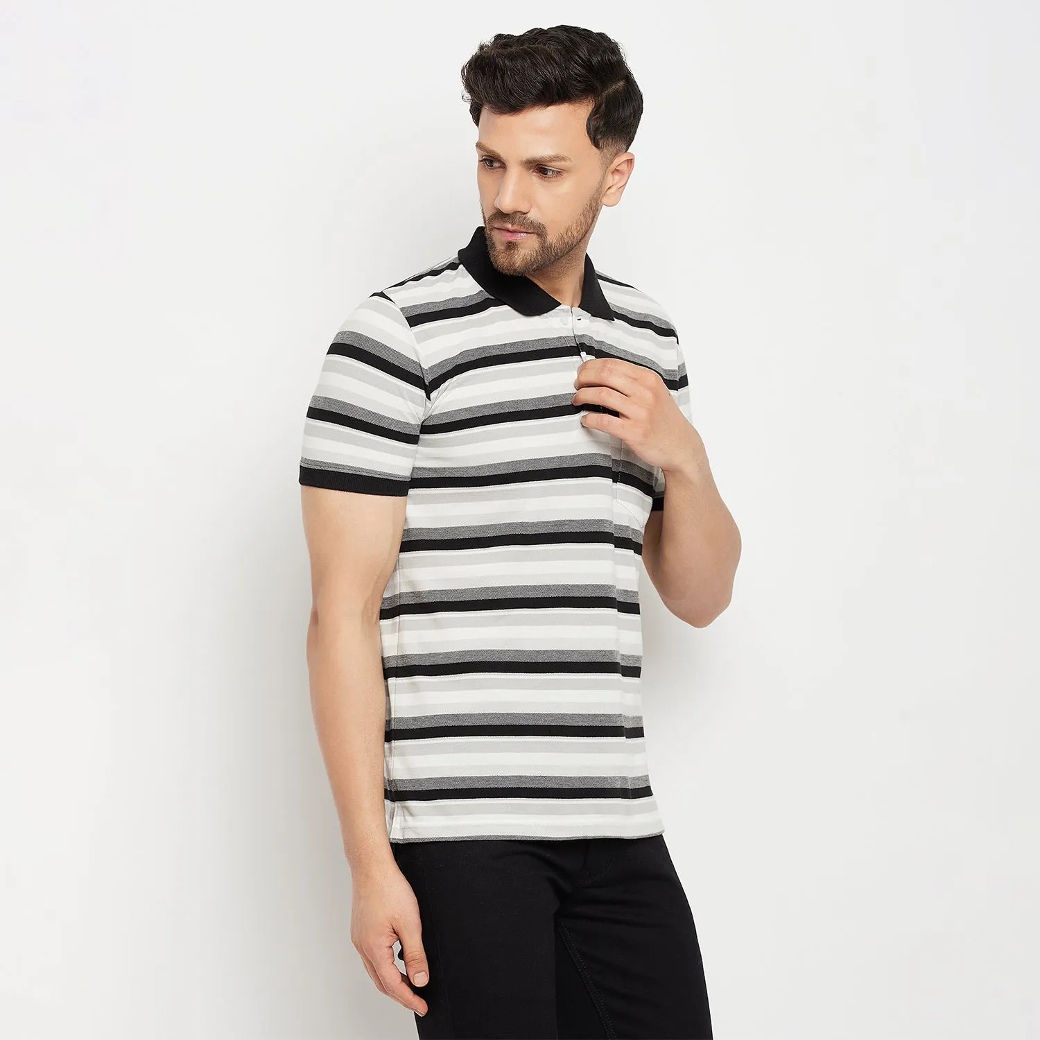 Duke Stardust Men Half Sleeve Polo Neck Cotton T-shirt (LF5846)