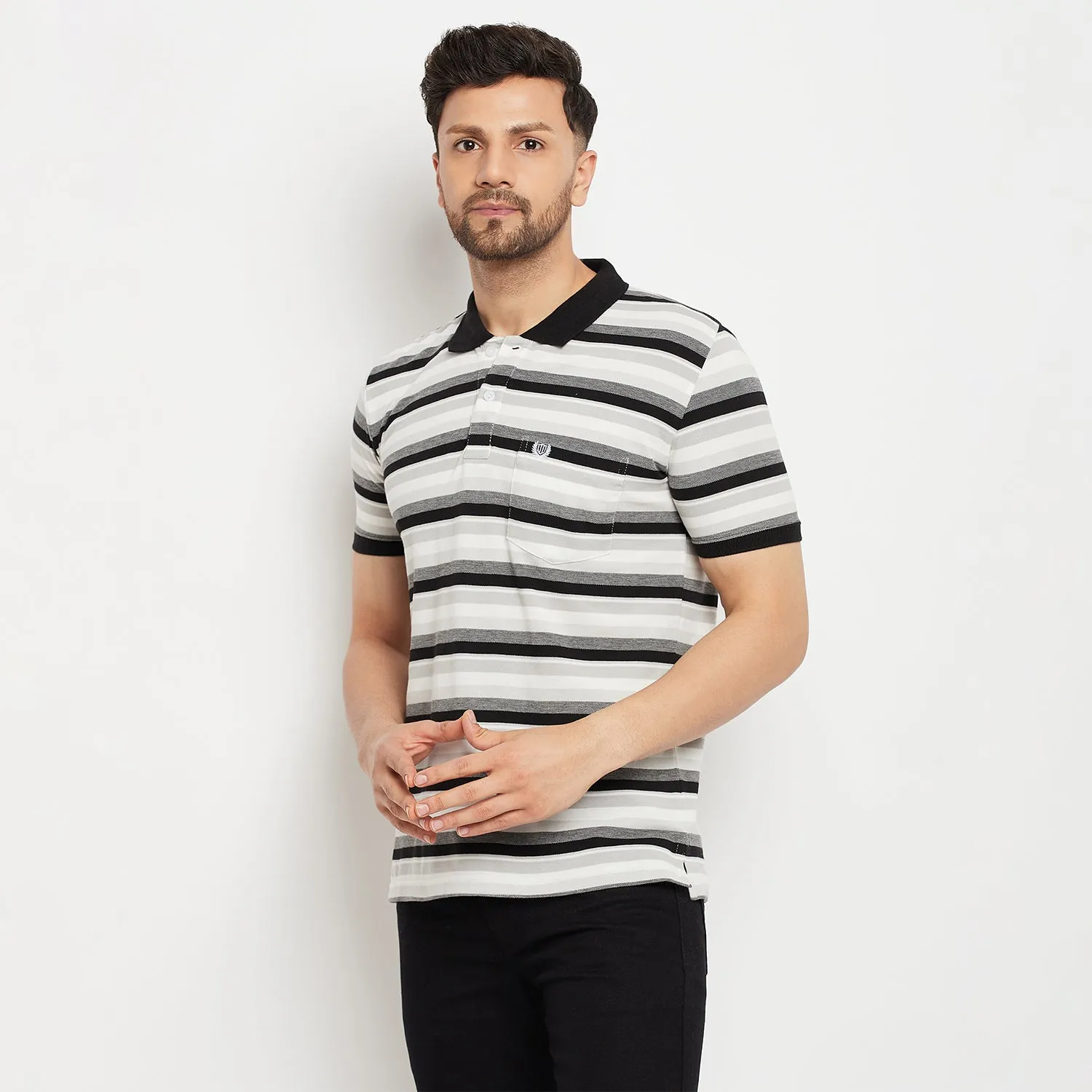 Duke Stardust Men Half Sleeve Polo Neck Cotton T-shirt (LF5846)