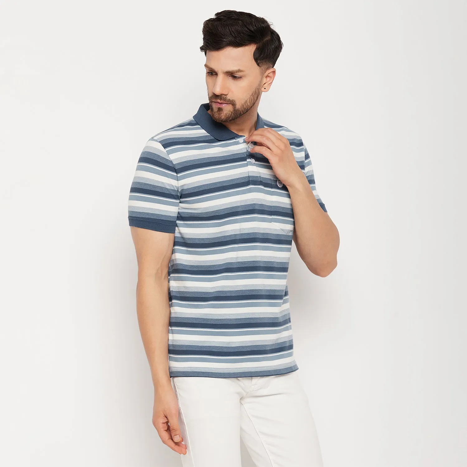 Duke Stardust Men Half Sleeve Polo Neck Cotton T-shirt (LF5846)
