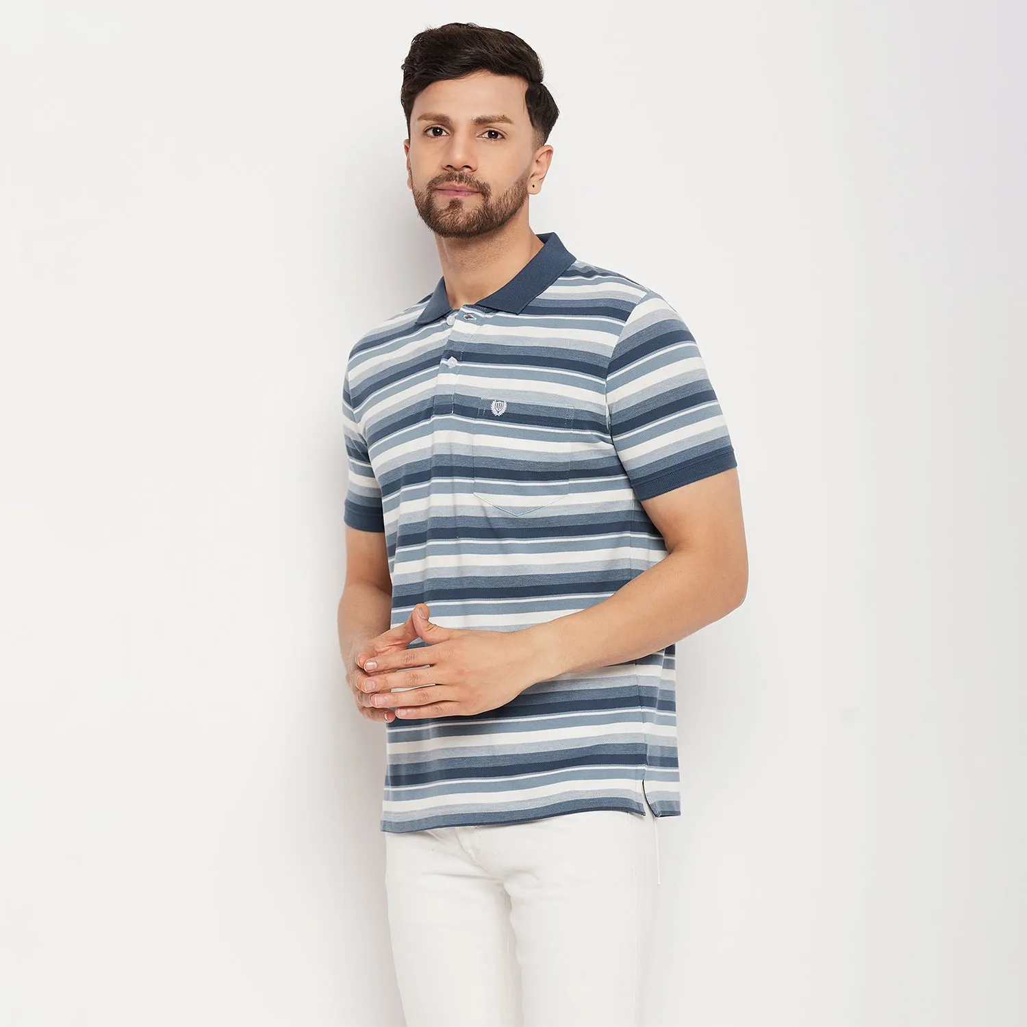 Duke Stardust Men Half Sleeve Polo Neck Cotton T-shirt (LF5846)