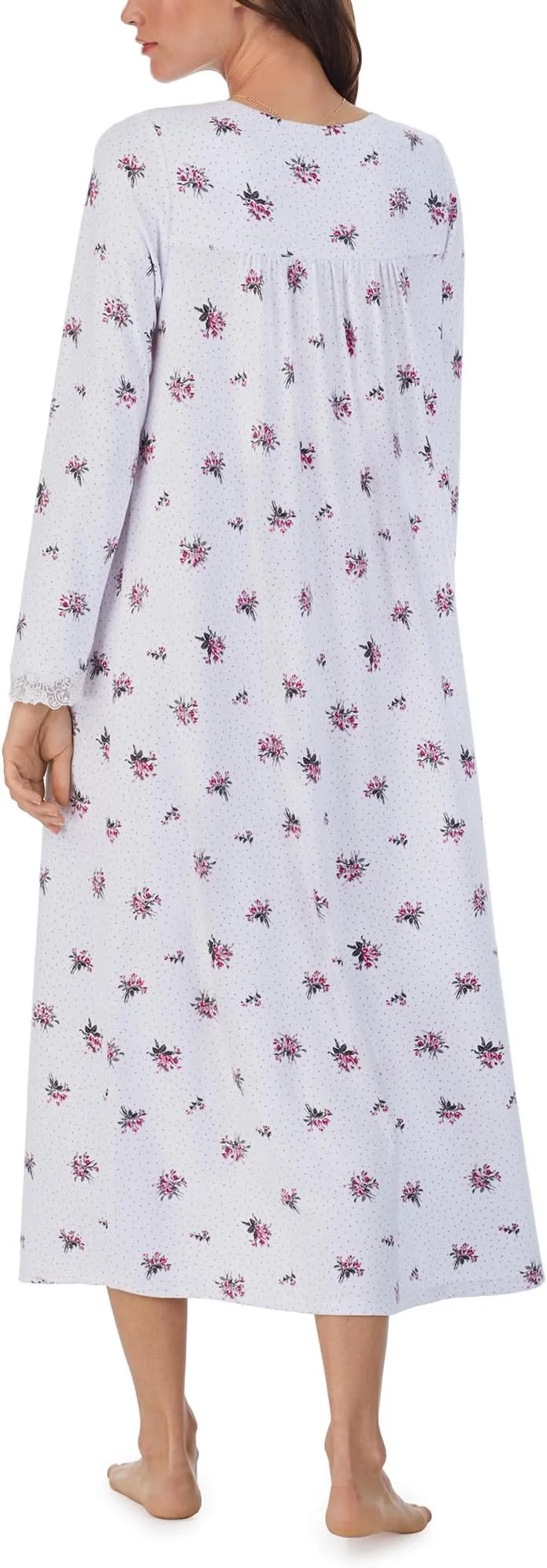Eileen West Long Sleeve Knitted Ballet Dress with Sweater in Pink Ditsy