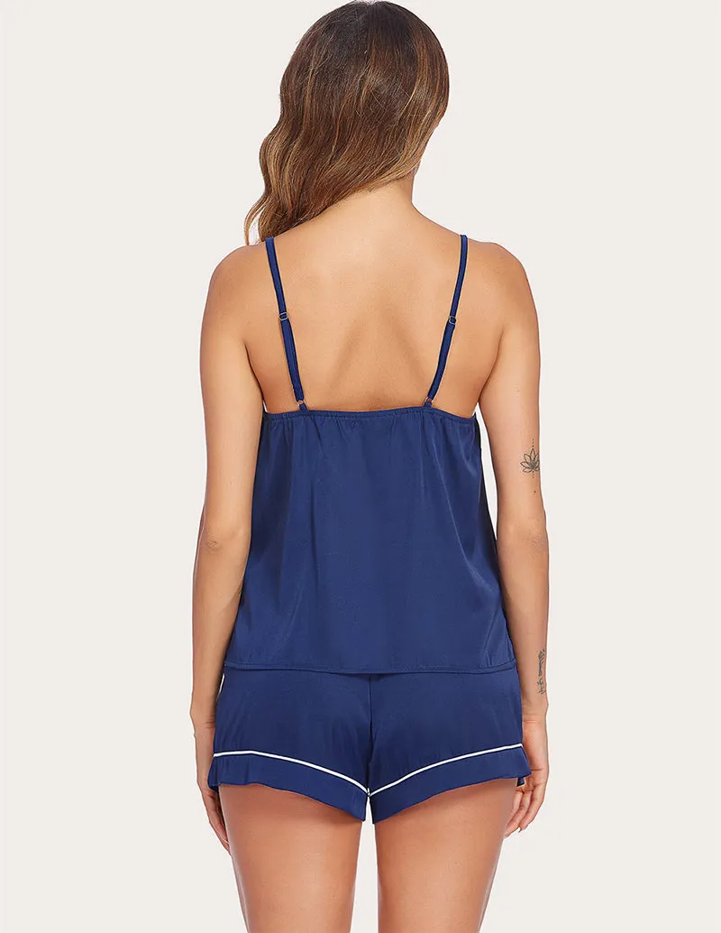 Ekouaer  2 Pieces Cami Satin Pajamas Set (US Only)