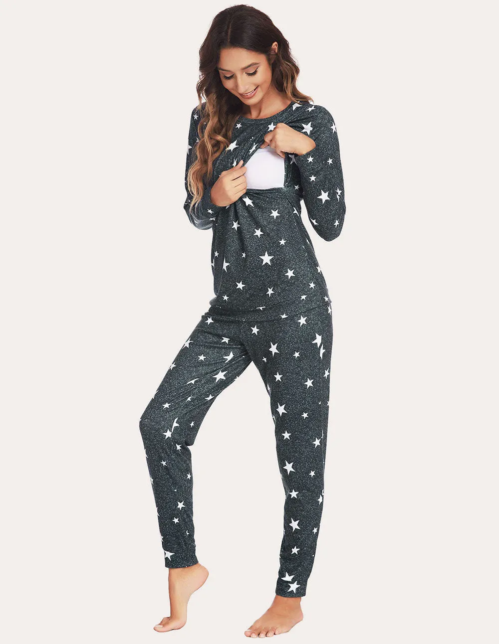 Ekouaer Materntiy Nursing Pajamas Set (US Only)