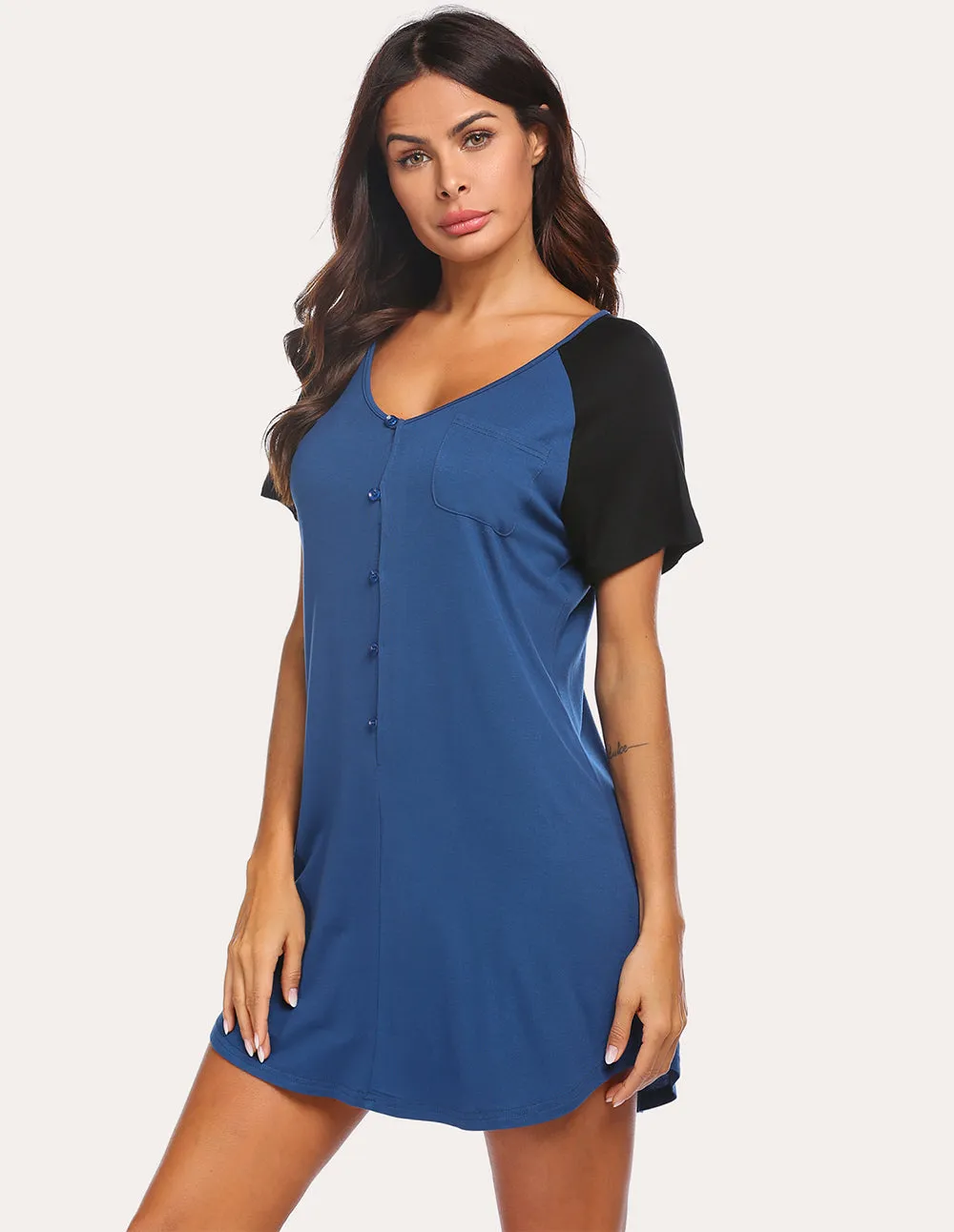 Ekouaer Raglan Sleeves Nightgown (US Only)