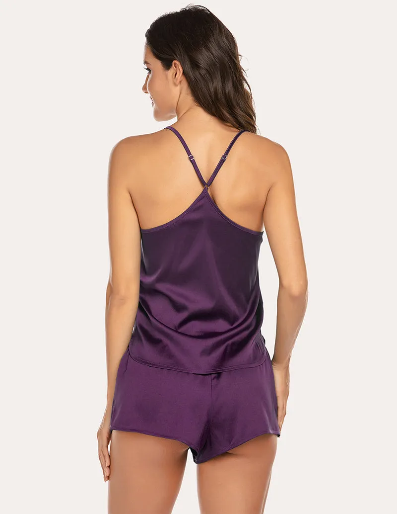 Ekouaer Silk Cami Shorts Set (US Only)