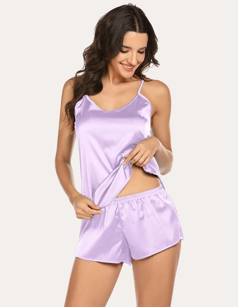 Ekouaer Silk Cami Shorts Set (US Only)