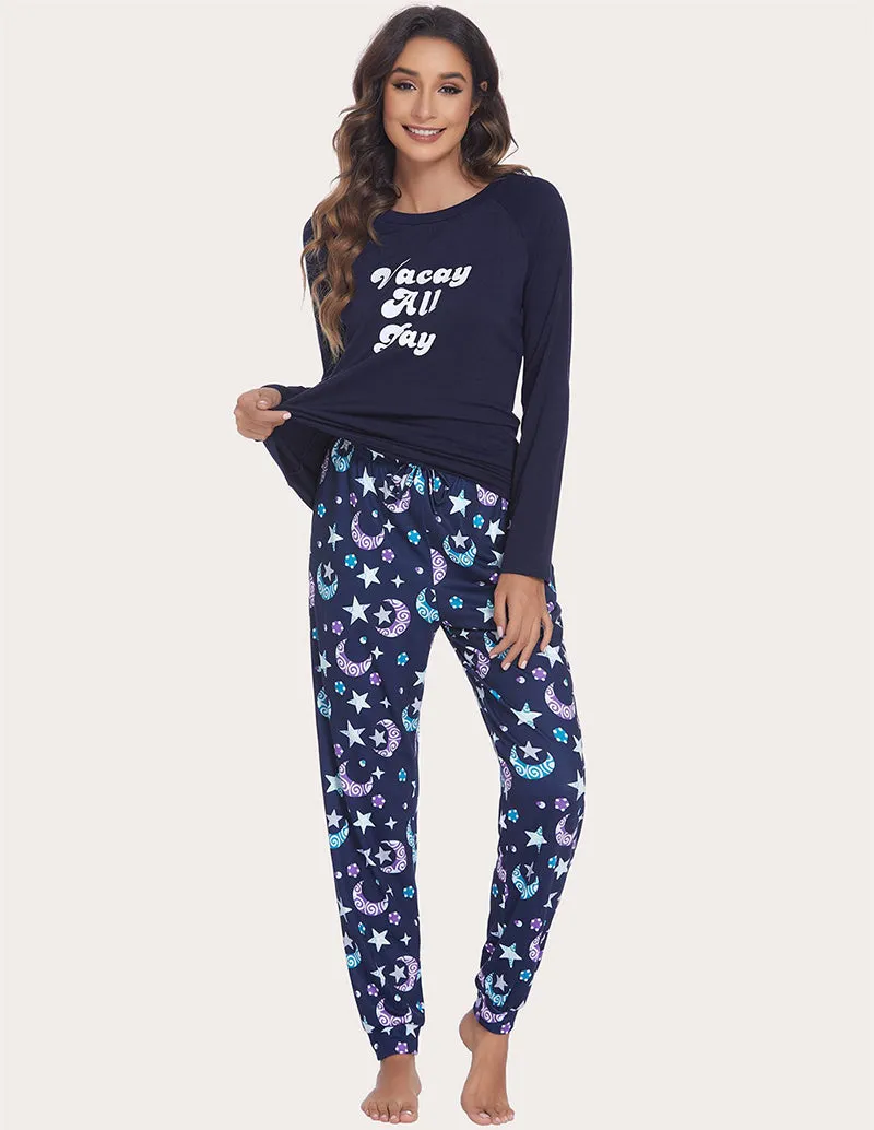 Ekouaer Tops and Long Pants Lounge Set (US Only)