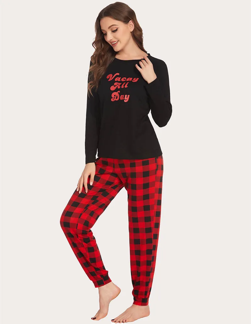 Ekouaer Tops and Long Pants Lounge Set (US Only)