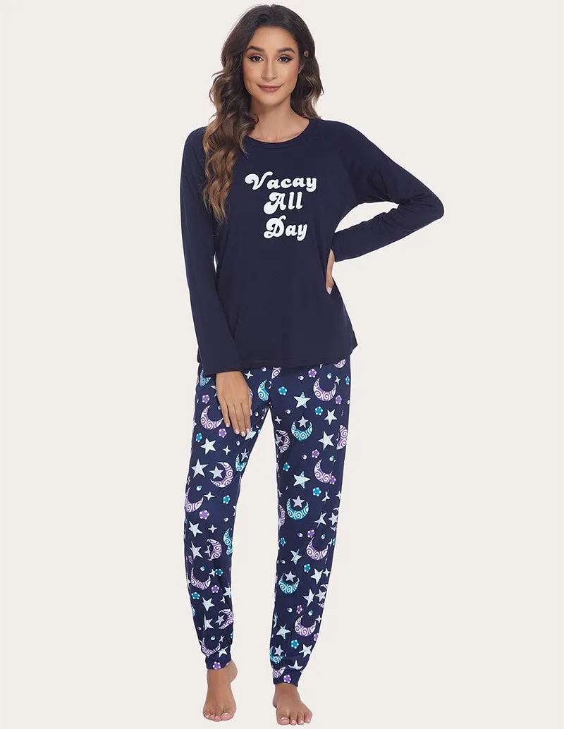 Ekouaer Tops and Long Pants Lounge Set (US Only)