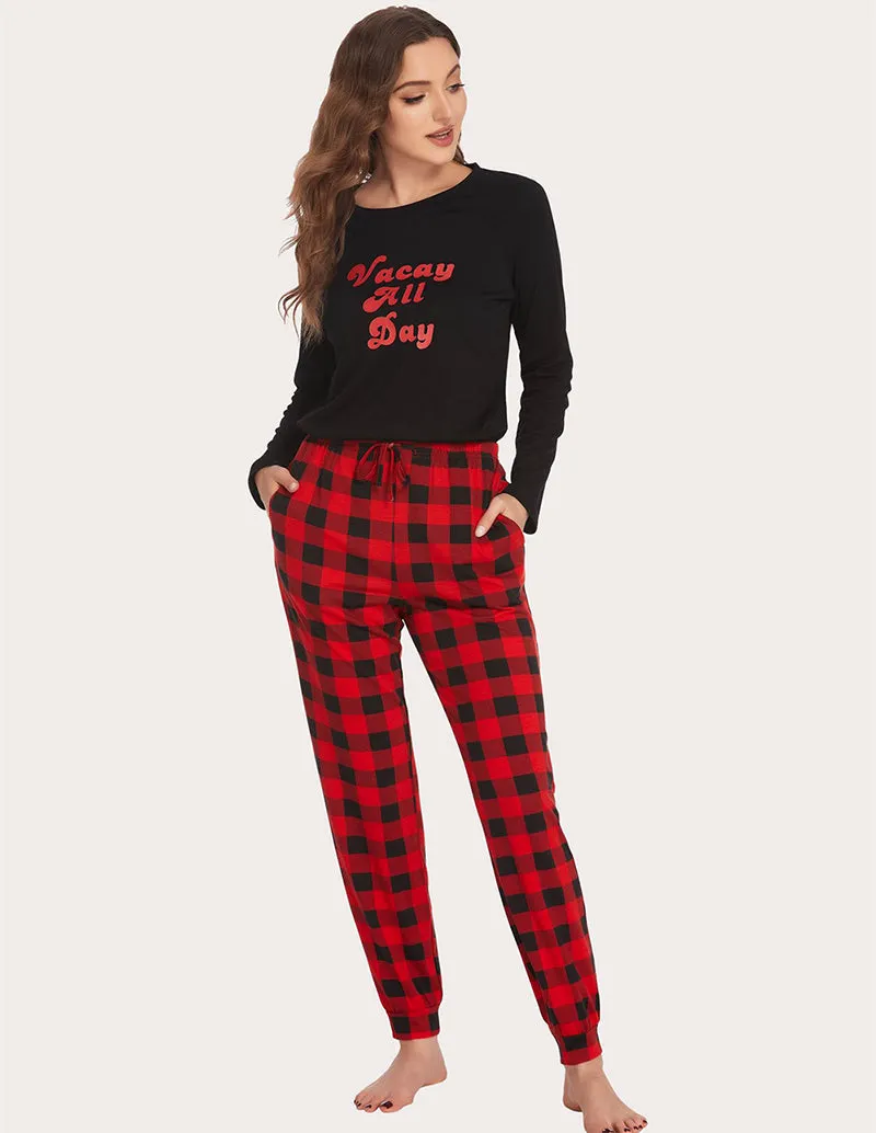 Ekouaer Tops and Long Pants Lounge Set (US Only)