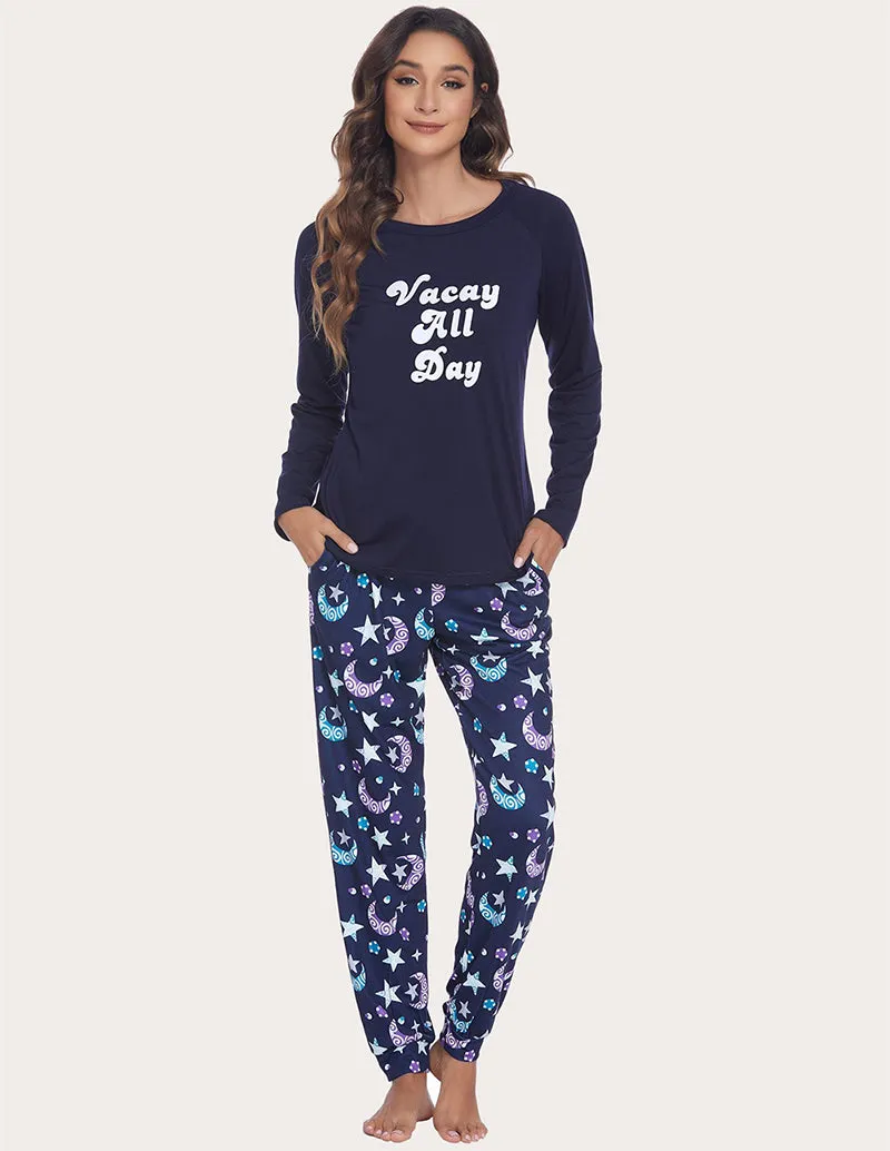 Ekouaer Tops and Long Pants Lounge Set (US Only)