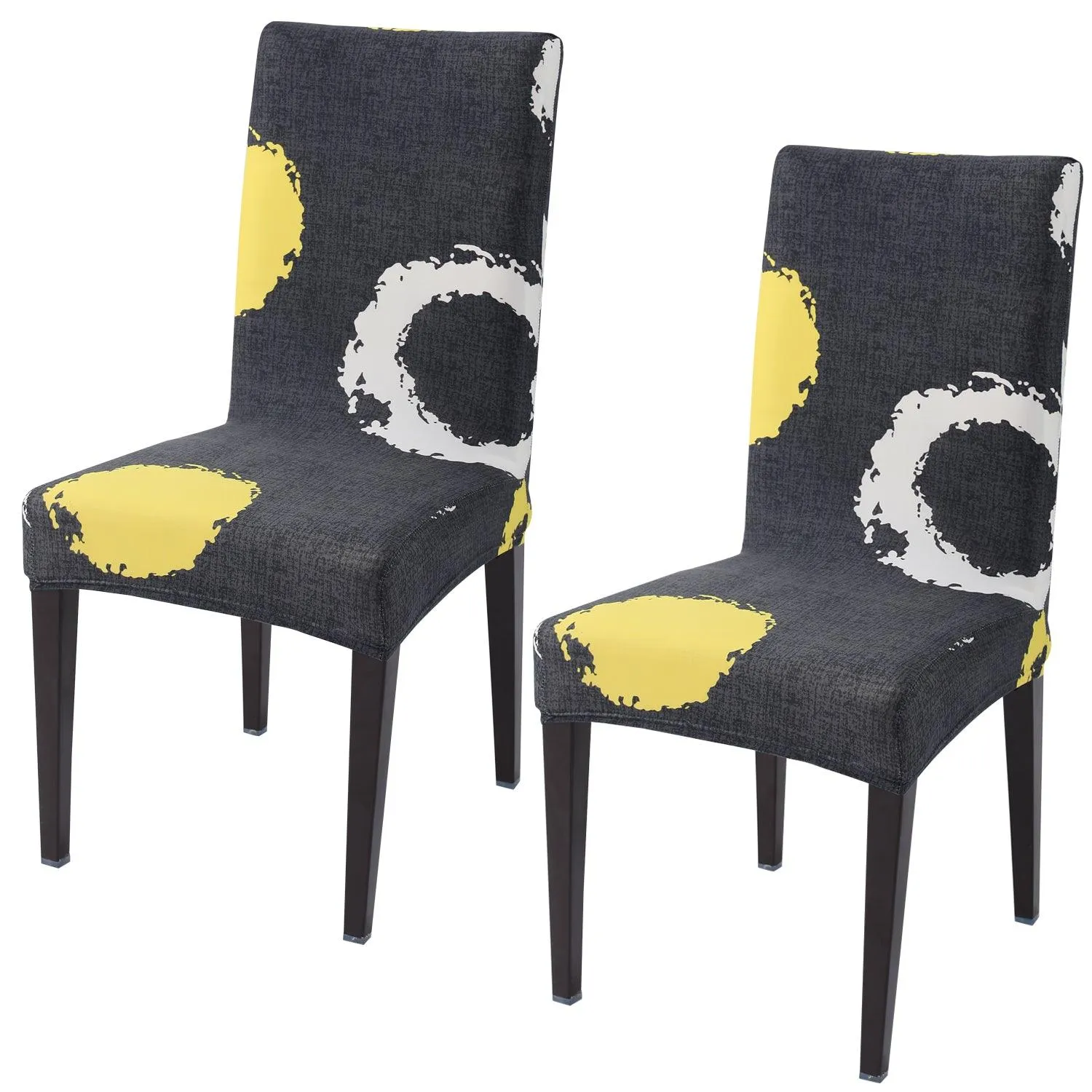 Elastic Stretchable Dining Chair Cover, Charcoal Ring