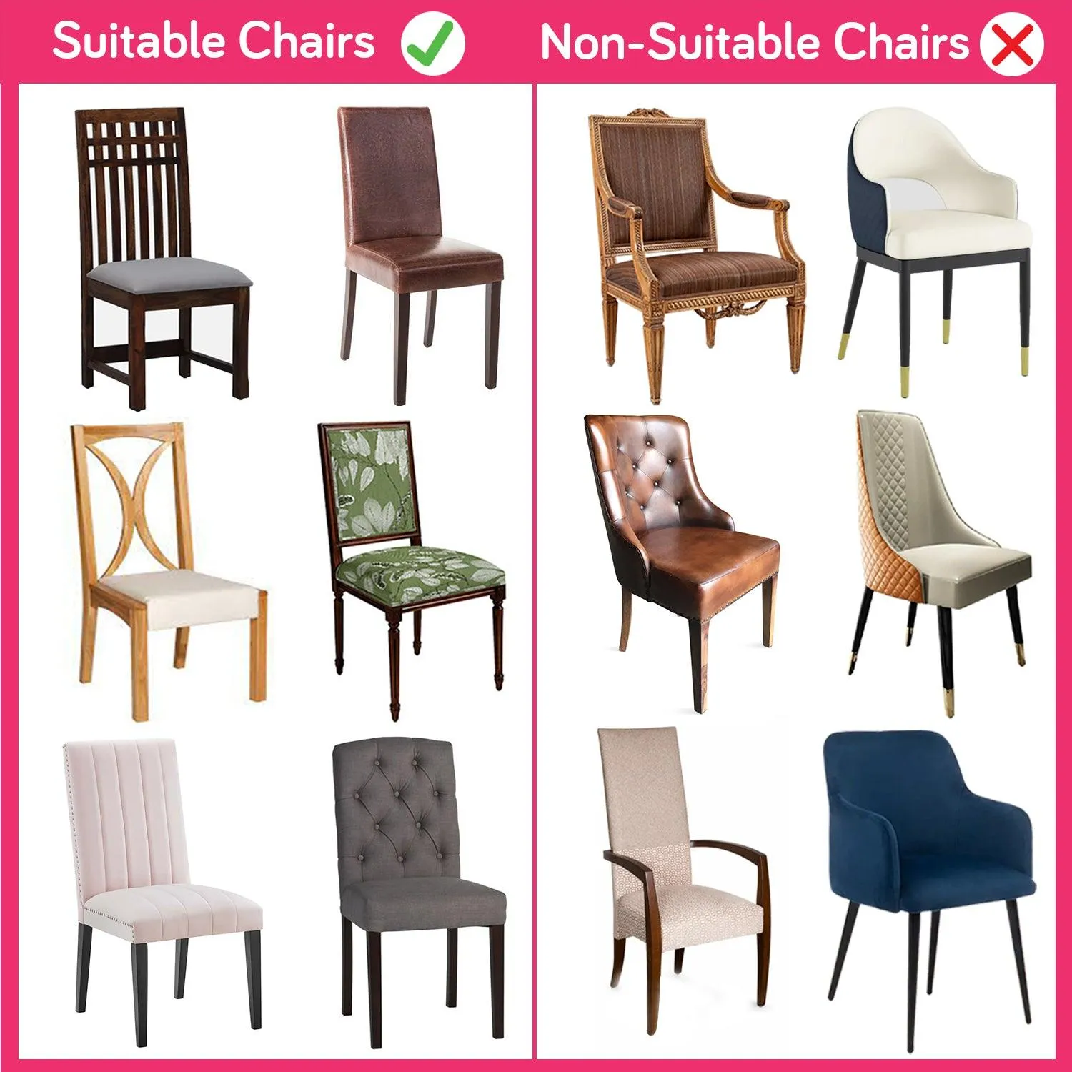 Elastic Stretchable Dining Chair Cover, Charcoal Ring
