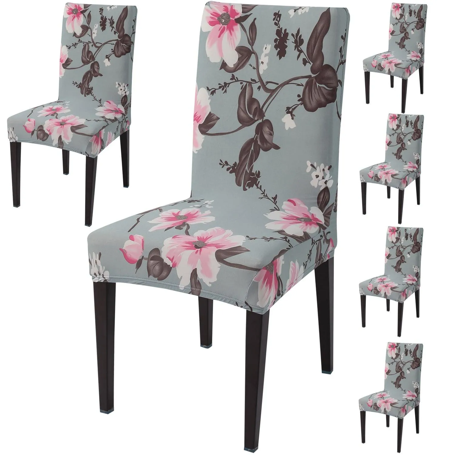 Elastic Stretchable Dining Chair Cover, Cloud Grey