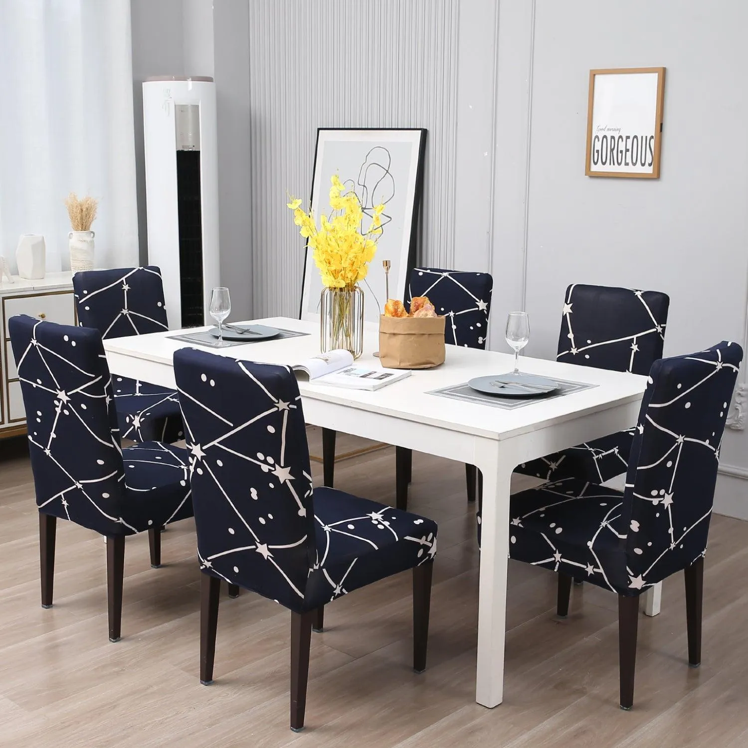 Elastic Stretchable Dining Chair Cover, Midnight Blue