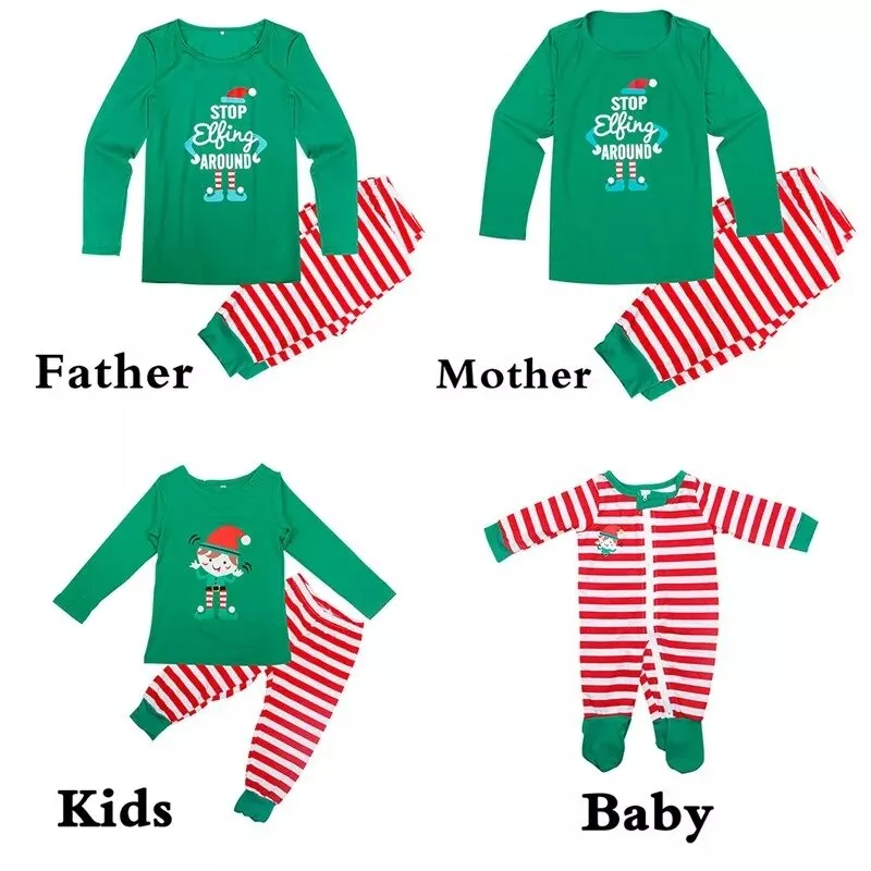 Elf Christmas Family Matching Pajama Set