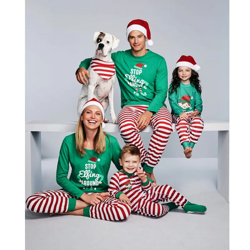 Elf Christmas Family Matching Pajama Set