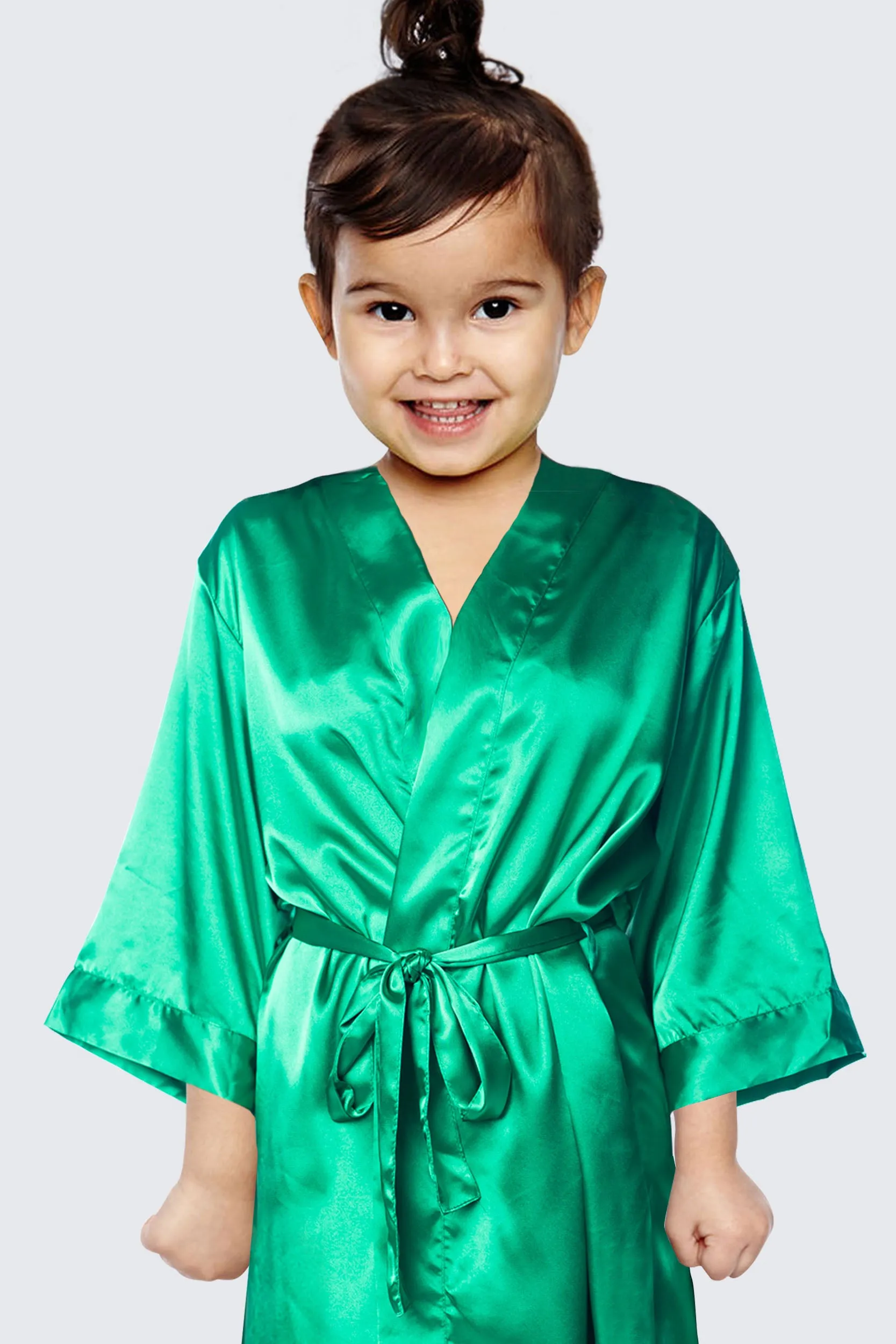 Emerald Satin Kimono Robe