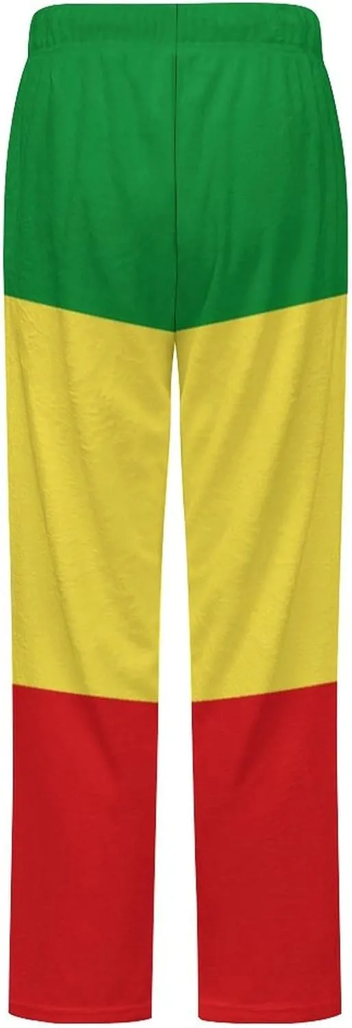 Ethiopian Rastafarian Lion Flag Women's Flannel Pajama Pants Fleece Lounge Sleep Bottoms PJ