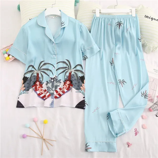 Exotic Satin Pajama set